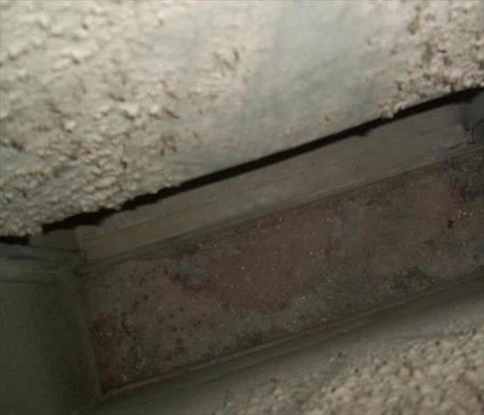 dirty, dusty interior of duct